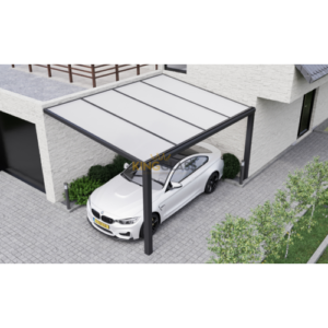 Carport in zwart van 6,06 x 4 meter